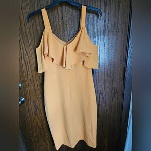 Rachel Zoe Orange Ruffle Off-Shoulder Dress